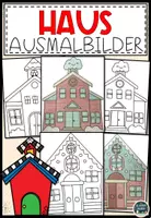 Vorschau - Mal- und Bastelvorlagen - Haus Malvorlagen für Kindergarten & Schule - Deckblatt