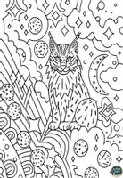 Vorschau - Mal- und Bastelvorlagen - Abenteuerliche Luchs Ausmalbilder - Seite 2