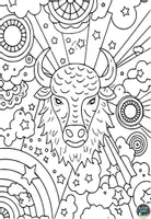 Vorschau - Mal- und Bastelvorlagen - Tierische Abenteuer: Bison Ausmalbilder - Seite 2