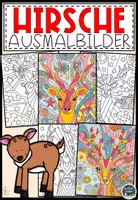 Vorschau - Mal- und Bastelvorlagen - Hirsche Ausmalbilder für Kinder - Deckblatt