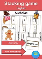Vorschau - Arbeitsblätter - Stapel-Spiel / Stacking-Game : Nikolaus / Nicholas Wortschatzspiel (Englisch) - Deckblatt