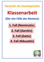 Vorschau - Klassenarbeiten - Klassenarbeit (die vier Fälle des Nomens) - Deckblatt