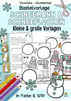 Vorschau - Stundenentwürfe - Schneemann und Schneeflocken basteln Kunst Winter (Fensterbilder) - Deckblatt