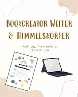 Vorschau - Unterrichtsreihen - Bookcreator Wetter und Himmelskörper - Deckblatt