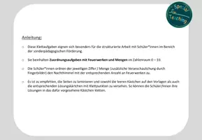 Vorschau - Fördermaterial/Inklusion - Klettaufgaben: Fingerbilder & Feuerwerke zählen - Seite 1