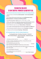 Vorschau - Arbeitsblätter - WORTSCHATZ Fasching oder Karneval FREEBIE - Seite 1