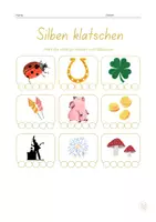 Vorschau - Arbeitsblätter - Silben klatschen Silvester Neujahr - Deckblatt