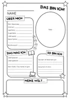 Vorschau - Arbeitsblätter - Steckbrief Das bin ich - Deckblatt