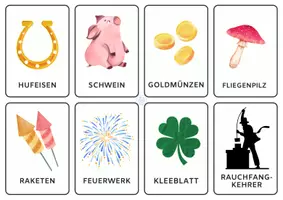 Vorschau - Stationenlernen - Silvester Wortschatzkarten - Seite 1