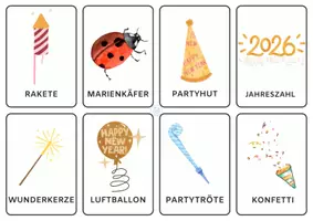 Vorschau - Stationenlernen - Silvester Wortschatzkarten - Seite 3