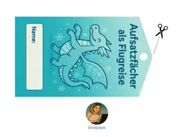 Vorschau - Bildkarten - Aufsatzfächer Aufsatz als Flugreise Wintergeschichte Drache Kl.3/4 - Deckblatt