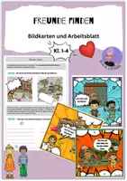 Vorschau - Unterrichtsreihen - Freunde finden: Arbeitsblatt und Bildkarten - Deckblatt