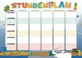 Vorschau - Mal- und Bastelvorlagen - Alonies-Stundenplan – Einschulungsgeschenk - Deckblatt