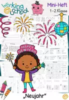 Vorschau - Arbeitsblätter - Neujahr Miniheft | Deutsch & Mathematik Grundschule Klasse 1-2 - Deckblatt