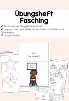 Vorschau - Arbeitsblätter - Arbeitsblätter/ Übungsheft Fasching Mathe Klasse 2 - Deckblatt