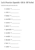 Aperçu - Autre type de ressources - Let’s Practice Spanish -ER & -IR Verbs! (1) - Page de couverture