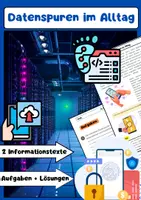 Vorschau - Arbeitsblätter - Datenspuren im Alltag: Datenschutz, Medienkompetenz & digitale Spuren - Deckblatt