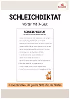 Vorschau - Arbeitsblätter - Schleichdiktat: Wörter mit X-Laut - Deckblatt