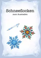 Vorschau - Mal- und Bastelvorlagen - Schneeflocken - Ausmalbilder für den Winter - Deckblatt