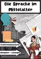 Vorschau - Arbeitsblätter - Die Sprache im Mittelalter: Dialekte, Latein, Schriftkultur - Deckblatt