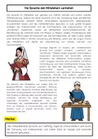 Vorschau - Arbeitsblätter - Die Sprache im Mittelalter: Dialekte, Latein, Schriftkultur - Seite 1