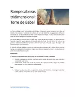 Vista previa - Manualidades / Dibujos para colorear - RompeCabezas tridimencional; Torre de Babel - Portada