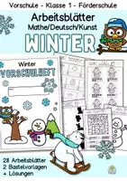Vorschau - Arbeitsblätter - Vorschule Arbeitsblätter Winter (Lernheft Klasse 1, Förderschule, Kindergarten) - Deckblatt