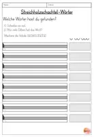 Vorschau - Arbeitsblätter - Streichholzschachtel - Wörter "Tiere" inkl. Arbeitsblatt - Seite 1