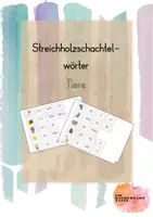 Vorschau - Arbeitsblätter - Streichholzschachtel - Wörter "Tiere" inkl. Arbeitsblatt - Deckblatt