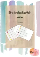 Vorschau - Arbeitsblätter - Streichholzschachtel-Wörter "Essen" inkl. Arbeitsblatt - Deckblatt