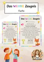 Vorschau - Anderer Materialtyp - Das wahre Zeugnis Fuchs / Fuchsklasse - Deckblatt