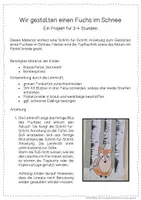 Vorschau - Arbeitsblätter - Wir gestalten einen Fuchs im Schnee - Kunstunterricht - Seite 1