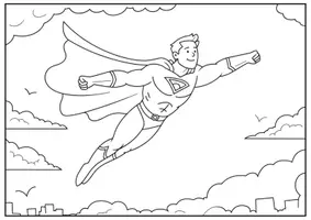 Vorschau - Mal- und Bastelvorlagen - Superhelden Ausmalbilder für Kinder Kunst & Malvorlagen Klasse 1 bis 4 Grundschule - Seite 1