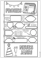 Vorschau - Mal- und Bastelvorlagen - 🎆 Steckbrief zum Falten | Neujahr & Neujahrsvorsätze | Klasse 4–7 - in 2 Varianten #silvesterknaller25 - Seite 2
