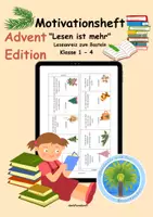 Vorschau - Arbeitsblätter - Motivationsheft Lesen | Leseanreiz zum Basteln | Leseförderung 1. - 4. Klasse | Lesen zum Advent 🎄📖 - Deckblatt