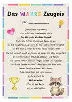 Vorschau - Anderer Materialtyp - Das wahre Zeugnis Waschbär / Waschbärenklasse - Seite 1