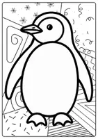 Vorschau - Mal- und Bastelvorlagen - Pop Art Pinguine für Kinder Kunst kreative Ideen Klasse 1 bis 4 Grundschule - Seite 1