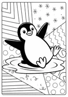 Vorschau - Mal- und Bastelvorlagen - Pop Art Pinguine für Kinder Kunst kreative Ideen Klasse 1 bis 4 Grundschule - Seite 3