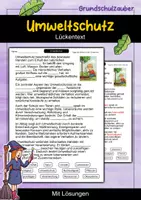 Vorschau - Arbeitsblätter - Umweltschutz | Lückentext | Ethik | Gesellschaft & Verantwortung - Deckblatt