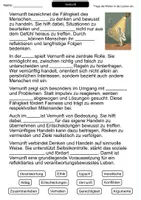 Vorschau - Arbeitsblätter - Vernunft | Lückentext | Ethik | Denken & Verantwortung - Seite 1