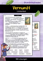 Vorschau - Arbeitsblätter - Vernunft | Lückentext | Ethik | Denken & Verantwortung - Deckblatt