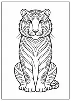 Vorschau - Mal- und Bastelvorlagen - Mandalas Tiger Ausmalvorlagen für Klassen 1–6 - Seite 1