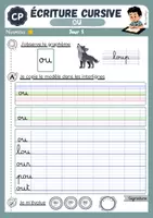 Aperçu - Feuilles d'exercices - Fiches d'écriture cursive période 2 CP - Page 1