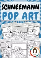 Vorschau - Arbeitsblätter - Ausmalbilder Schneemann Pop Art Winter | differenziert und sofort einsetzbar - Deckblatt
