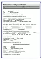 Vista previa - Hojas de trabajo - Actividad formativa de Español - Portada