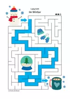 Vorschau - Arbeitsblätter - Labyrinth: Im Winter (Rätsel für die 1. & 2. Klasse) - Seite 2