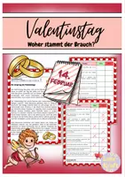 Vorschau - Arbeitsblätter - Valentinstag: Ursprung des Brauchs - Deckblatt