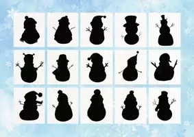 Vorschau - Arbeitsblätter - Schneemann Schattensuchspiel / Silhouette - Seite 2