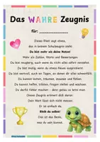 Vorschau - Anderer Materialtyp - Das wahre Zeugnis Schildkröte / Schildkrötenklasse - Seite 1