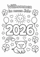 Vorschau - Mal- und Bastelvorlagen - Willkommen 2026! Kreativheft für Neujahr - Seite 3